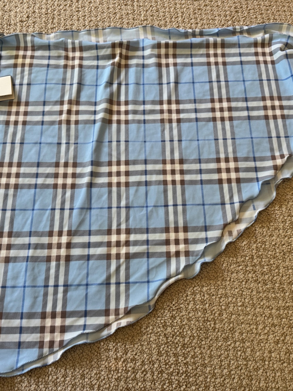 Burberry NWT Light Blue Scalloped Hem Sarong